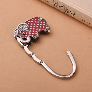 Crochet éléphant créatif Crochet de table <span class=keywords><strong>adhésif</strong></span> sans trou et sans trace au bord Crochet pliant en forme de serrure pour sacs à main pour femmes - Product Image 5