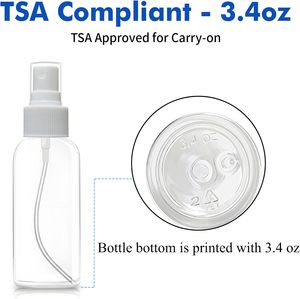 Bouteilles de <span class=keywords><strong>voyage</strong></span> à vaporiser approuvées, flacons vaporisateurs à fine brume format <span class=keywords><strong>voyage</strong></span> pour liquides, bouteilles en plastique transparentes rechargeables vides avec étiquettes - Product Image 4