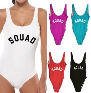 Hot sales solid color women one piece swimsuit 17 colors swimwear DIY custom printing Blank bathing suit