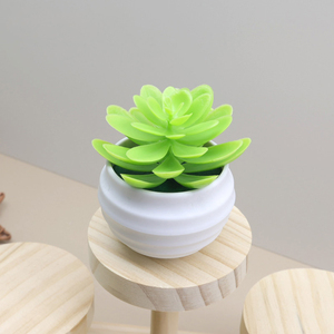 Mini Loto Artificial en Maceta de Plástico I1265, Decoración de Mesa, Planta Artificial, Bonsái Verde, Flor en Maceta - Product Image 4