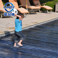 Polycarbonat Automatische Schwerlast-Bodenabdeckung für Winterpools UV-Beständig Rutschfest Elektrisch Wasserdicht 16,5mm Dick für Pools