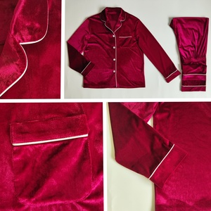 Family <b>Christmas</b> <b>Pajamas</b> Set - Velvet <b>Matching</b> Loungewear for Adults & Kids (Simplified) | <b>Christmas</b> Red | Ready Stock - Product Image 5