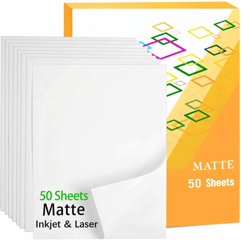 Matte Waterproof Customized Sticker Printing Paper Packaging Label Inkjet Laser Vinyl Sheet Identification Tag Mailing Decal