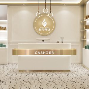 Mostrador personalizado para discoteca, mostrador de recepción, salón de belleza, Bar, cajero, escritorio de recepción, tienda de ropa de Metal, recepción - Product Image 6