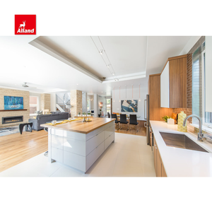 Allandcabinet Gabinete de cocina de roble blanco de corte Rift con marco de losa de madera de <span class=keywords><strong>dos</strong></span> tonos con <span class=keywords><strong>despensa</strong></span> de puerta de bolsillo - Product Image 6