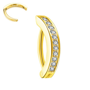 Anelli per <span class=keywords><strong>ombelico</strong></span> <span class=keywords><strong>in</strong></span> titanio G23 con cerniera, <span class=keywords><strong>piercing</strong></span> minimalista color oro e <span class=keywords><strong>argento</strong></span>, con zirconi e opale sintetico intarsiati - Product Image 5