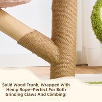 Vente en gros usine Arbre à chat moderne de luxe avec motif floral, Maison pour animaux, Lit doux pour chat, Poste à gratter en sisal pour grimper et sauter, en bois massif pour
