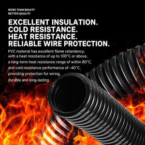 Conduit de câblage en PVC ondulé, flexible, léger, anti-corrosion, ignifuge, conduit imperméable pour la protection des câbles - Product Image 3