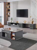 Ensemble de meubles de salon modernes en bois mélaminé de luxe léger, table basse et meuble TV combinés pour la maison