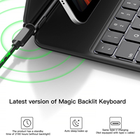 Clavier magique sans fil multi-touch de qualité supérieure avec pavé tactile et touches rétroéclairées pour iPad Pro 12.9