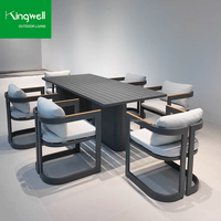 Ensemble de mobilier de jardin en aluminium imperméable et résistant aux UV, prix de gros, table et chaises de bistrot pour l'extérieur