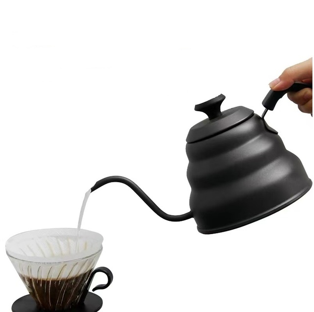 Portable Electric Gooseneck Kettle with Temperature Control Mini Coffee Maker and Lid Metal Gooseneck Heater