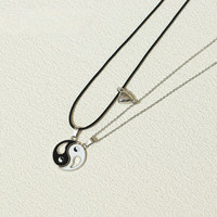 Collier magnétique cœur d'amour ajouré style ethnique avec pendentif huit trigrammes pour hommes, femmes et couples