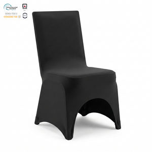 Housse de chaise extensible en spandex noir et blanc à haute élasticité pour banquets d'hôtel, événements et réceptions - Product Image 1