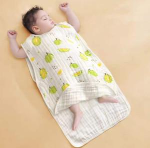 Saco de dormir sin mangas con manta usable de algodón 100% para bebé infantil personalizado - Product Image 1