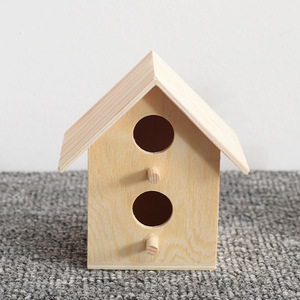 Nichoir en bois en forme de maison en pin, artisanat, décoration d'intérieur, cadeau - Product Image 2