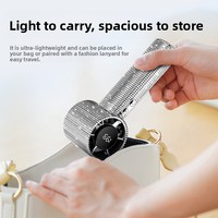 Mini ventilateur portable de luxe avec strass, rechargeable par USB, avec affichage LED de la puissance et vitesse du vent réglable