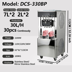 Machine à crème glacée molle 3 saveurs avec pompe à air Spaceman, machine à crème glacée molle commerciale, mélange de crème glacée crémeuse OEM - Product Image 2