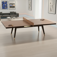 Table de tennis de table pliable moderne pour tournoi, avec cadre en bois dur, hauteur réglable, roues, ensemble complet JUEGUAN MTT05