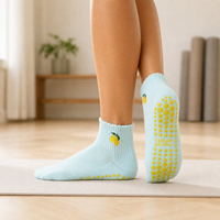 Chaussettes de yoga en coton tricoté sur mesure, antidérapantes, respirantes, pour femmes, pour la pratique du Pilates et de la danse classique