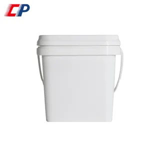 Kustomisasi penyimpanan penyegelan yang baik pp kelas makanan 3l ember plastik persegi untuk pupuk