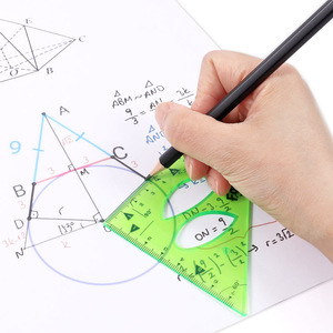 Foska trở lại trường học bán buôn Nhà cung cấp 30/60 và 45/90 tam giác Cai Trị hình học Toán thước đo góc uốn cong Cai Trị 30 cm nhựa - Product Image 6