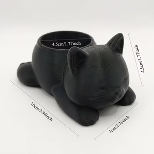 3D Printed Mini Cat Flower Pot 10cm Indoor Desk Plant Planter For Succulent Cactus Decoration - Product Image 1