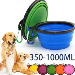 Custom Logo Amaz 1000ML Portable <b>Pet</b> Feeder Dog Food Water Bowl Collapsible Silicone Plate Reptile Silicone Dog Water Bottle - Product Image 3