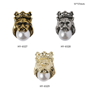 Paso Sicoยี่ห้อใหม่โรงงานขายส่งPunkโลหะPearl Retro Lion Tigerโลหะผสมเล็บสติกเกอร์Charms 20 ชิ้น/ถุงDIY - Product Image 4