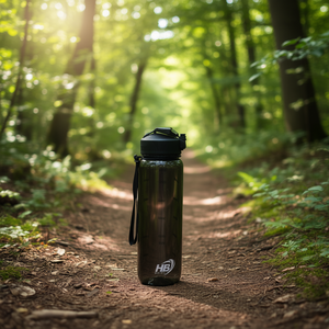 Transparent <b>Black</b> 1000ml Sports <b>Water</b> <b>Bottle</b> with Shockproof Feature - Product Image 3