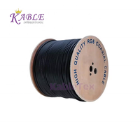 Cable Coaxial KableTex de Alta Calidad, 75 Ohmios, RG6, 305 Metros de Longitud, Conector F, Blindaje Cuádruple, Cobre Sólido, PVC, Comunicación