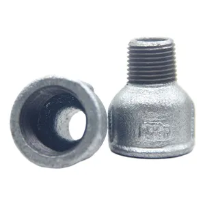 Extension Pieces Equal gi Malleable Iron Pipe Fittings with Male and Female Sockets in BS Threads Used for plumbing Materials