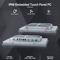 PC industriel tout-en-un OEM 13,3 pouces avec écran tactile IP66, montage mural, Windows 10, USB frontal