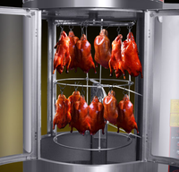 Charbon de bois commercial viande grillée poulet dinde porc porc canard rôtissoire rotative four machine à rôtir le poisson