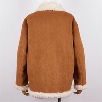 Manteau réversible en fausse fourrure Zeyu pour femme, fermeture à boutonnière, col à revers, daim marron, veste chaude et moelleuse pour l'hiver, manteaux en fausse fourrure écologique