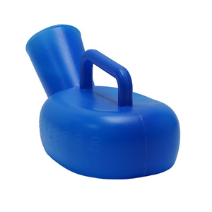 Urinoir en plastique MDA16 1000 ml pour personnes âgées, usage hospitalier, bleu, gradué, avec poignée - Product Image 4