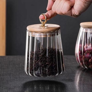 新発売の人気商品 キッチン食品 茶 コーヒー バー ガラス保存瓶 ボトル ジャー 容器セット 竹製蓋付き 金属製ハンドル付き - Product Image 5