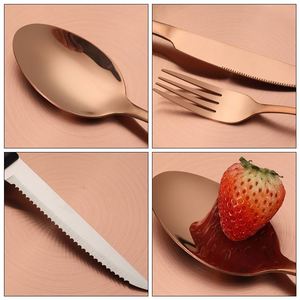 Tableware Silver Set Luxury Gold Stainless Steel Knives and Fork Set for Home - Product Image 5