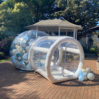 Maison à bulles dôme clair cour extérieure étanche Transparent gonflable bulle hôtel tente chambre avec Tunnel de 2m pour la fête de mariage