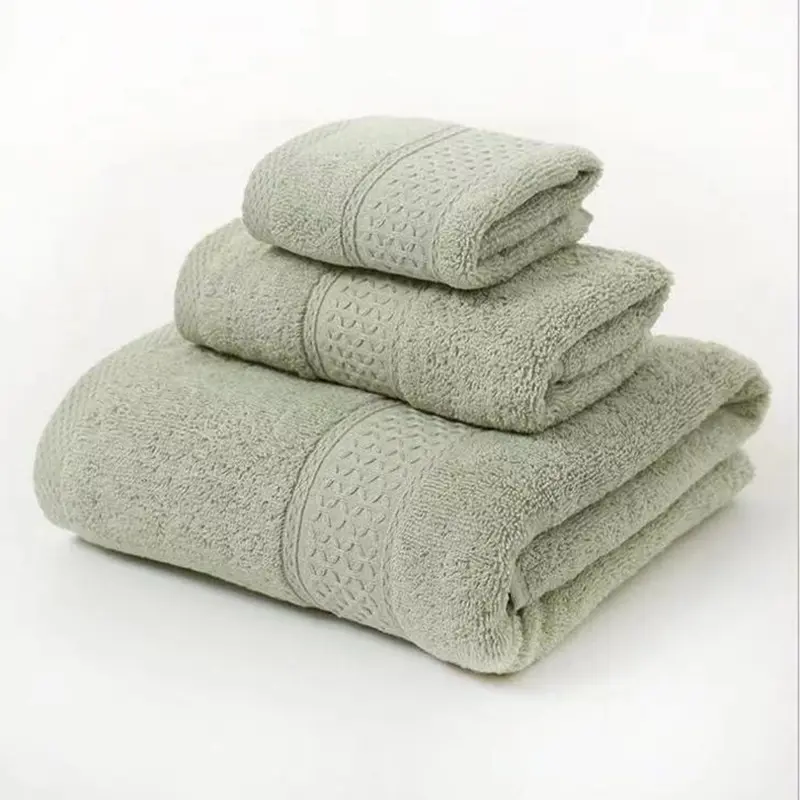 Altamente absorvente microfibra macia banheiro toalha 100% algodão rosto toalha 3pcs algodão banho toalha conjunto