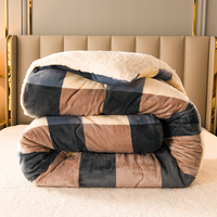 Épaissie chaude flanelle polaire velours Sherpa couette noyau laine d'agneau couverture de lit solide moelleux couette épaissie couette pour l'hiver