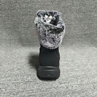 YL3761 Bottes de neige noires tendance en gros, semelle épaisse, doublure chaude, antidérapantes, chaussures d'hiver décontractées pour femmes
