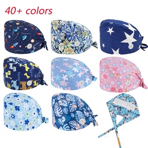 40 colores nuevos sombreros <span class=keywords><strong>con</strong></span> botones para el trabajo enfermera protección auditiva Bandana accesorios para el cabello Doctor Hospital <span class=keywords><strong>gorro</strong></span> quirúrgico Unisex - Product Image 2