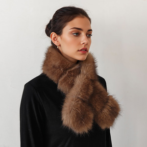 Nouveau <span class=keywords><strong>Snood</strong></span> Carré <span class=keywords><strong>en</strong></span> <span class=keywords><strong>Fausse</strong></span> <span class=keywords><strong>Fourrure</strong></span> de Renard, Multifonctionnel et Décontracté, Écharpe Croisée Double Face Épaisse et Chaude pour Femme, 90 cm - Product Image 5