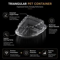 Boîte à pâtisserie triangulaire transparente en plastique, à parois côtelées, avec couvercle transparent anti-choc, pour pâtisserie individuelle au fromage ou aux fruits