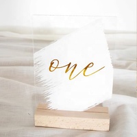 Arche transparente signe acrylique numéros de Table de mariage affichage acrylique personnalisé blanc arqué dessus rond acrylique porte-numéros de Table