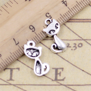 Dijes gato zorro 17x9mm colgantes de Color plata tibetana joyería antigua fabricación DIY artesanía hecha a mano - Product Image 2