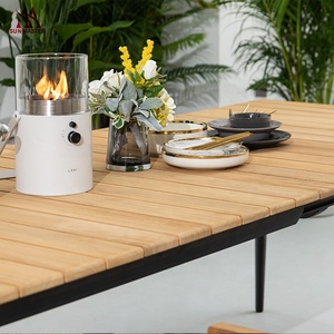 Muebles de Patio Jardín Cena grande Mesa y sillas extensibles Madera de teca Hotel Restaurante Al Aire Libre Mesa de comedor de 10-12 plazas - Product Image 3