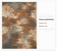Tapis d'intérieur lavable en fausse fourrure de cachemire, motif abstrait moderne, antidérapant, pour la décoration intérieure