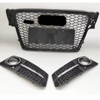 Pour Audi A4 B8 2008-2012, calandre avant en nid d'abeille style européen, calandre de remplacement en ABS noir, pièces automobiles